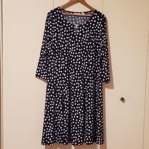Navy and White Polka Dot Dress